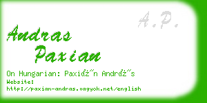 andras paxian business card